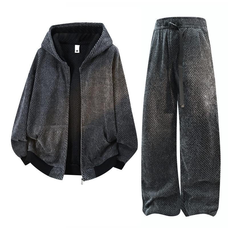 Streetwear Zipper - Men's Casual 2-Piece Sportswear Set Streetwear