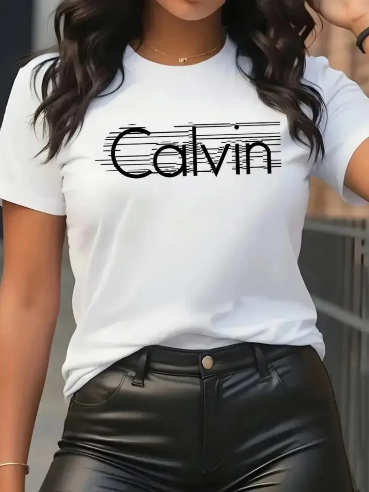Streetwear Brand Tees - Calvin Women's T-Shirt Leisure Fashion Short