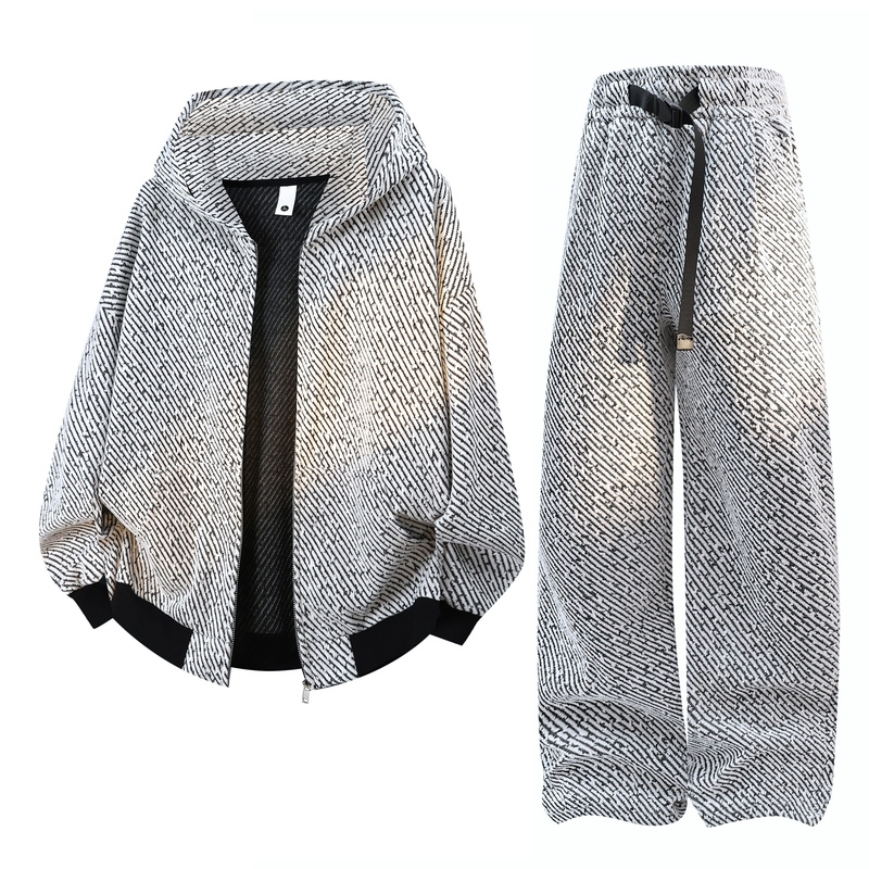 Men's Casual 2-Piece Sportswea - Streetwear Zipper บทวิจารณ์และราคา