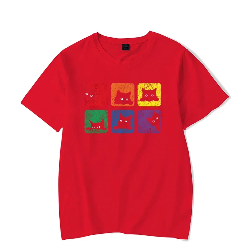 Short Sleeve Tees Men's T-shir - Streetwear Brand Cat บทวิจารณ์และราคา