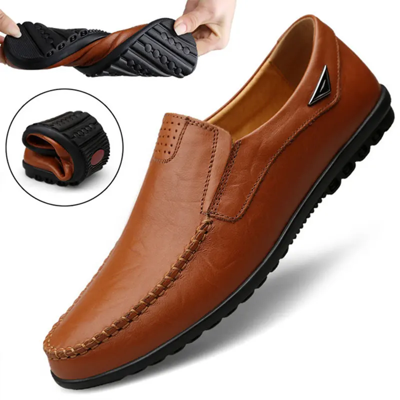 man shoes Genuine Leather Men  - Streetwear Brand Luxury บทวิจารณ์และราคา