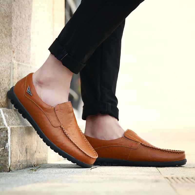 man shoes Genuine Leather Men  - Streetwear Brand Luxury บทวิจารณ์และราคา