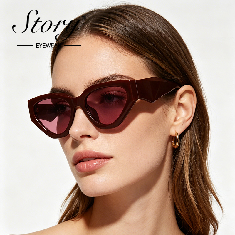 STORY Trendy Large Cat Eye Sun - Streetwear Brand Cat บทวิจารณ์และราคา