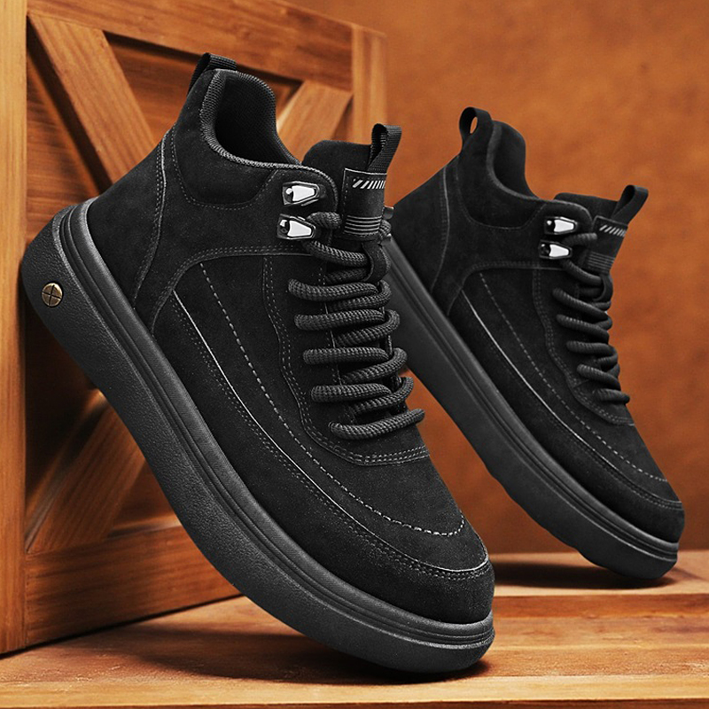 Mens Oxford Boots Casual High  - Streetwear Zipper บทวิจารณ์และราคา