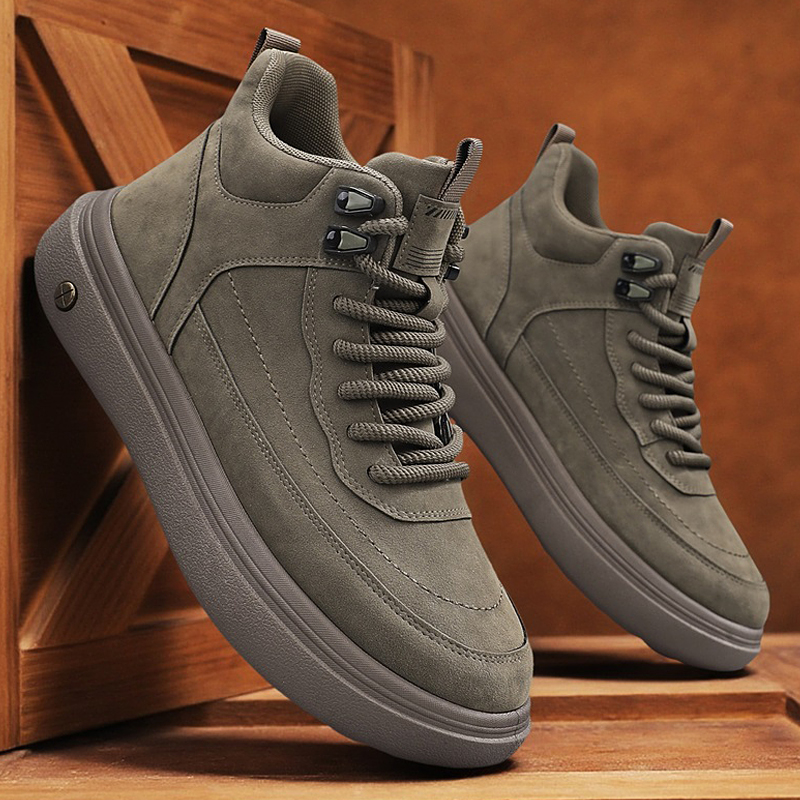 Mens Oxford Boots Casual High  - Streetwear Zipper บทวิจารณ์และราคา
