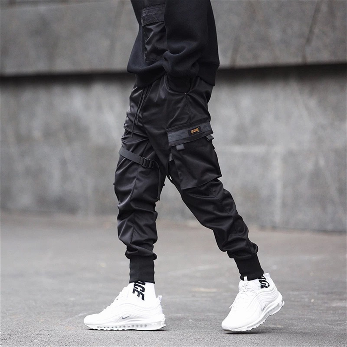 Black Hip Hop Cargo Pants Summ - Gothic Streetwear Brand บทวิจารณ์และราคา