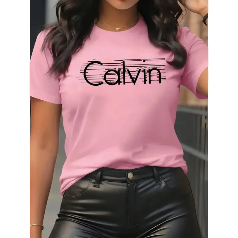 Calvin Women's T-Shirt Leisure - Streetwear Brand Tees บทวิจารณ์และราคา