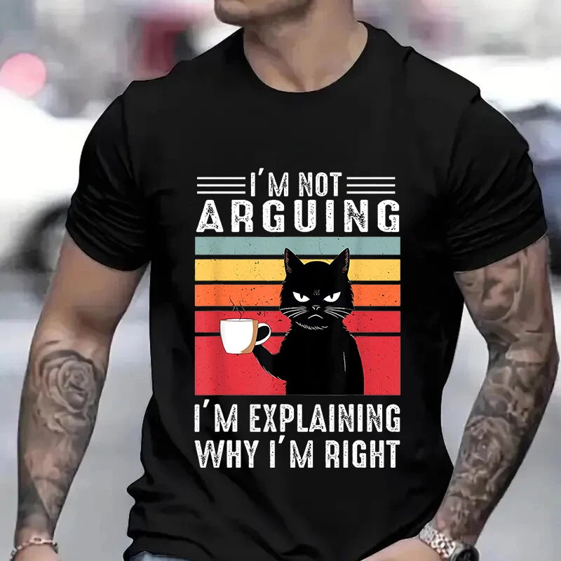 Funny Cat Coffee Tshirts Black - Streetwear Brand Cat บทวิจารณ์และราคา