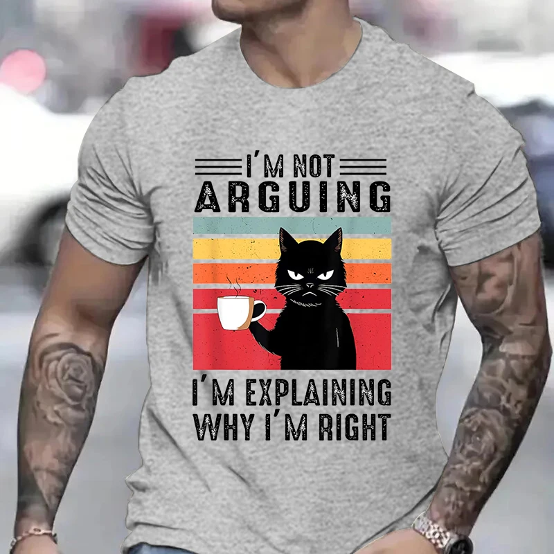 Funny Cat Coffee Tshirts Black - Streetwear Brand Cat บทวิจารณ์และราคา