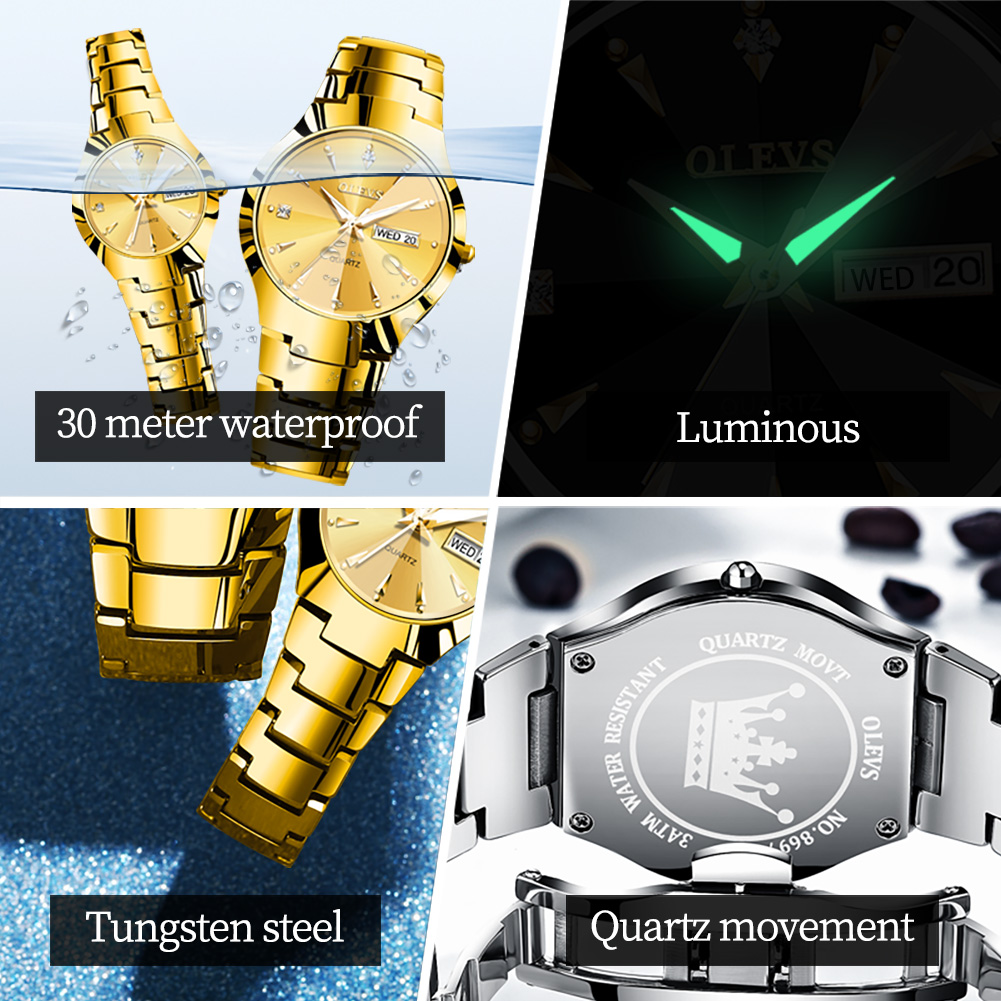 OLEVS TOP Brand Gold Watches f - Streetwear Brand Luxury บทวิจารณ์และราคา