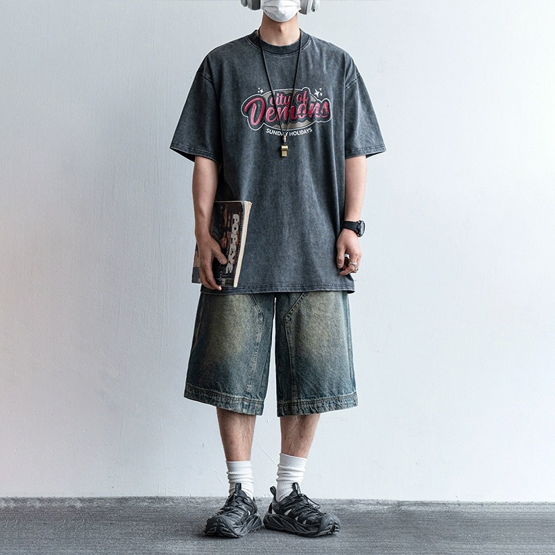 Heavyweight Washed Denim Short - Streetwear Brand Niche บทวิจารณ์และราคา