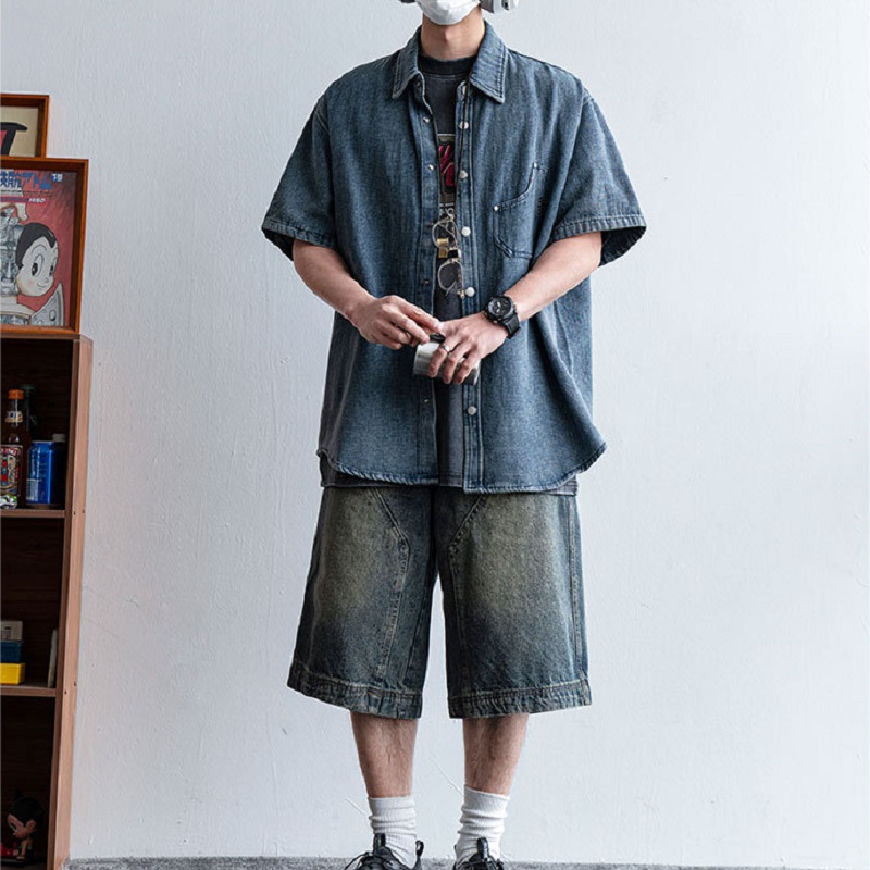Heavyweight Washed Denim Short - Streetwear Brand Niche บทวิจารณ์และราคา