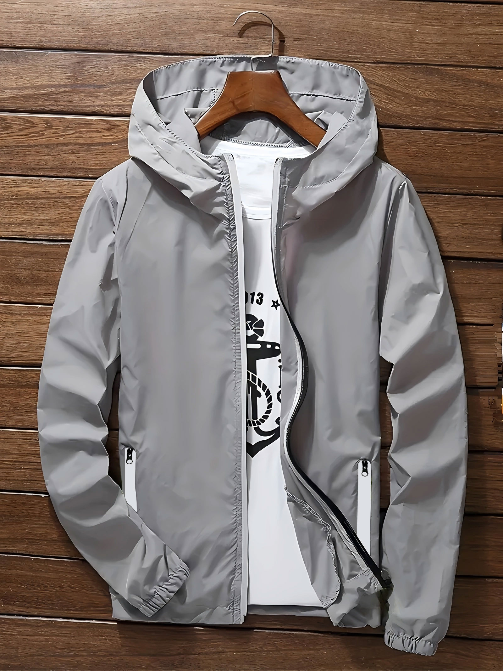 Men's Premium Lightweight Hood - Streetwear Zipper บทวิจารณ์และราคา