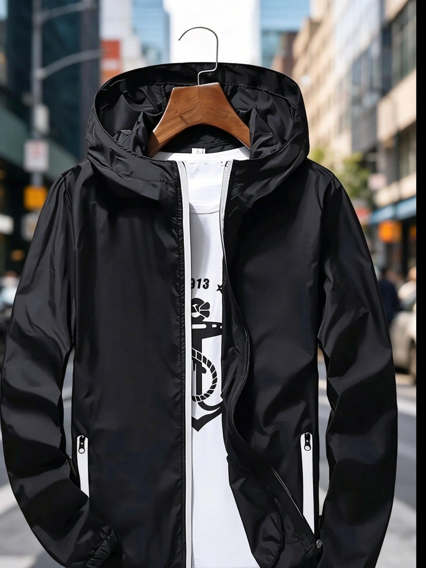 Men's Premium Lightweight Hood - Streetwear Zipper บทวิจารณ์และราคา